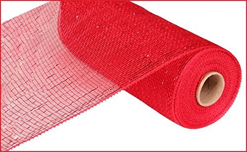 10"X10yd Metallic Mesh -
 Red W/Red Foil