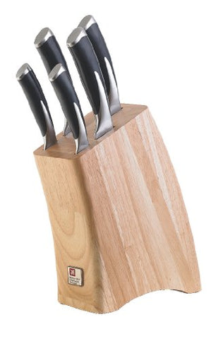 Richardson Sheffield Kyu 5 Piece Knife Block Set (Parer, All Purpose, 17.5cm Santoku, Carver, Bread)