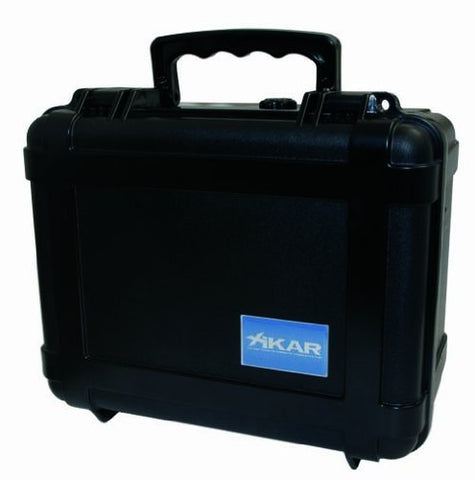 Xikar 50-80 Count Travel Humidor, 9”w x 12”d x 6”h (50-80 Cigar Capacity)