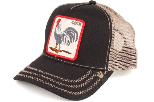 Rooster 'Cock' Trucker Baseball Cap, Black