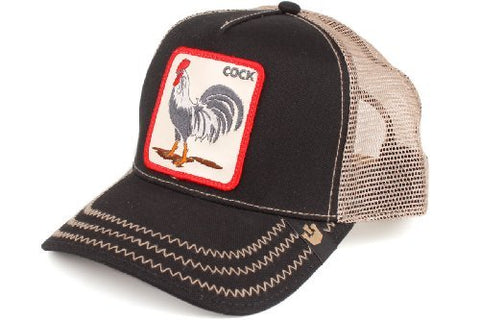 Rooster 'Cock' Trucker Baseball Cap, Black