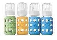 Lifefactory Glass Baby Bottles 4 Pack (4 oz. in Boy Colors)