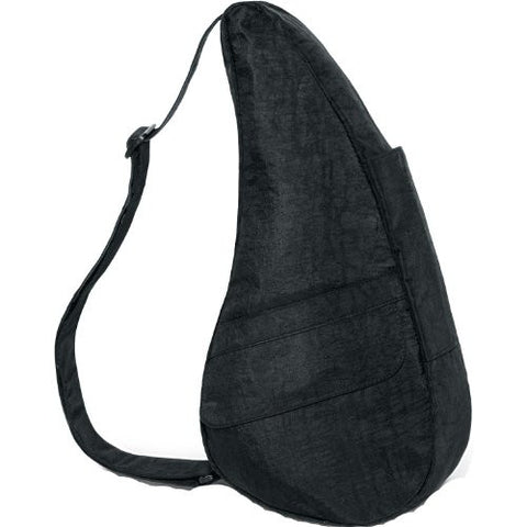 Distressed Nylon Healthy Back Bag, Black, Small