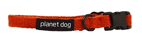 Natural Hemp Collar - Orange - Small
