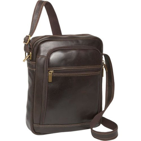 Distressed Leather Ipad/E-Reader Day Bag - Chocolate