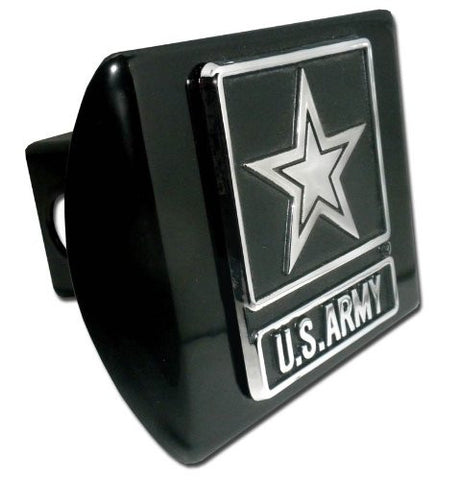 Army Star (Chrome) Black Hitch Cover