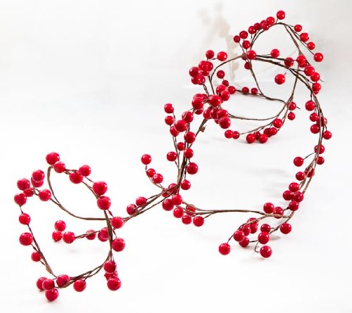 Artificial Berry Garland in Red - 6' Long x 3.5" Diameter
