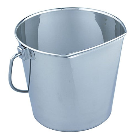 QT Dog Flat Sided Bucket Stainless Steel, 13 Quart