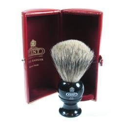Black Traditional Medium Pure Gray Badger Shave Brush - BLK2 by Kent