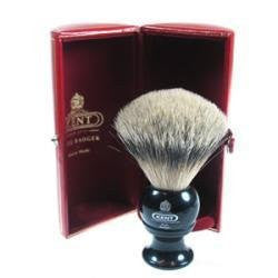 Black Traditional Travel Silver Tip Shave Brush - BLK4 by Kent