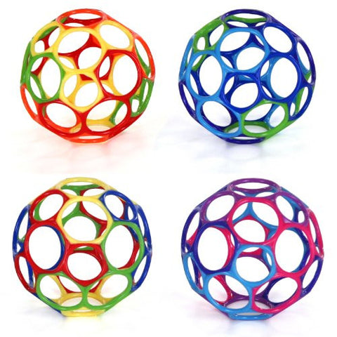 Rhino Toys 4 Pack Multi Color 4" Infant Oball Gift Set
