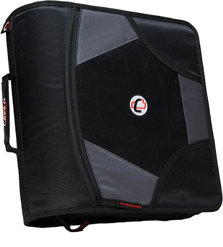 Case-it King Sized Zip Tab 4-Inch D-Ring Zipper Binder, Black
