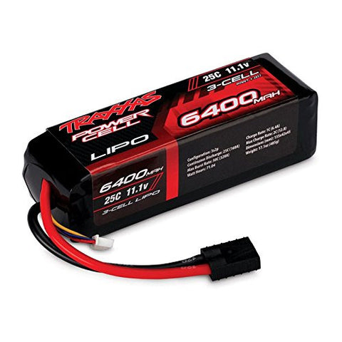 25C 11.1V 3S 3-Cell 6400mAh Lipo
Battery