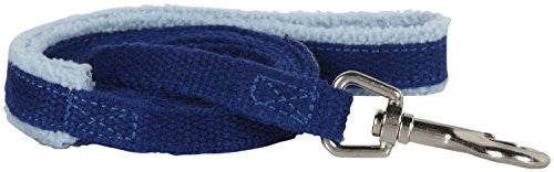1/2" x 5" Natural Hemp Leash with Fleece Lined Handle - Blue