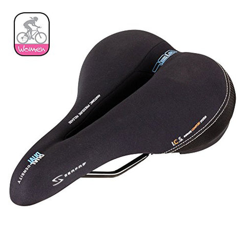 SERFAS ELEMENTS DUAL DENSITY WOMEN'S COMFORT W/CUTOUT SADDLE - WEATHERPROOF
