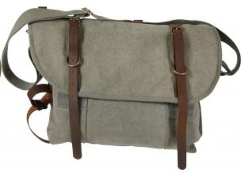 Olive Drab Vintage Canvass Explorer Shoulder Bags w/Leather Accents
