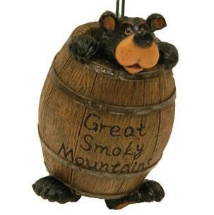 Willie Bear In Barrel Great Smoky Mountains Ornament