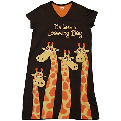 Lazy One It s Been a Looong Day Giraffe Nightshirt for Women S M Capital Books and Wellness