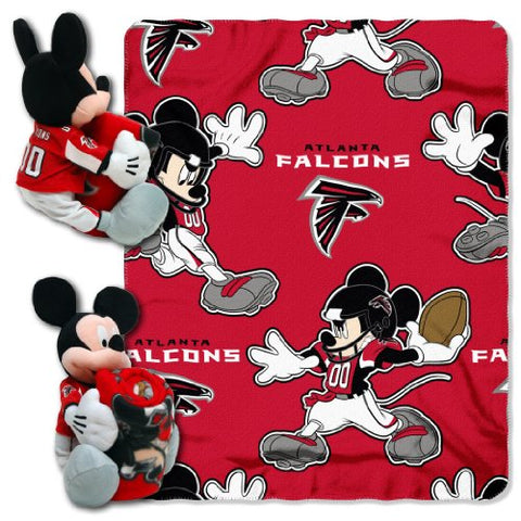 Atlanta Falcons NFL Mickey Hugger 14" and Fleece Throw Set 40” x 50”