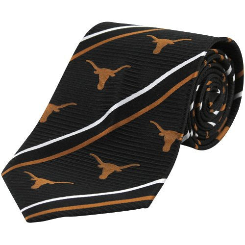 Texas Longhorns Tie Cambridge Stripe Woven Silk