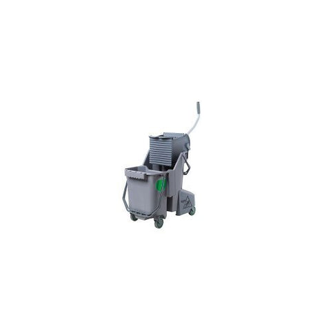 COMBG 8 Gallon Gray Mop Bucket with Side-Press Wringer