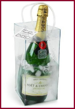 Ice Bag Collapsible Wine Cooler Bag, Clear