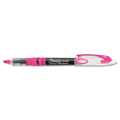 Sharpie Accent Liquid Pen Style Highlighter, Chisel Tip, Fluorescent Pink, 12ct