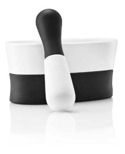 Mortar and Pestle, White/Black