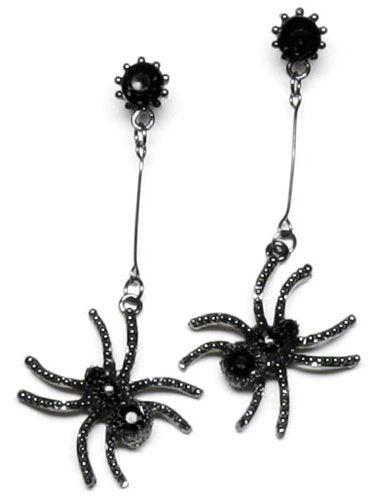 Black Spider Earrings