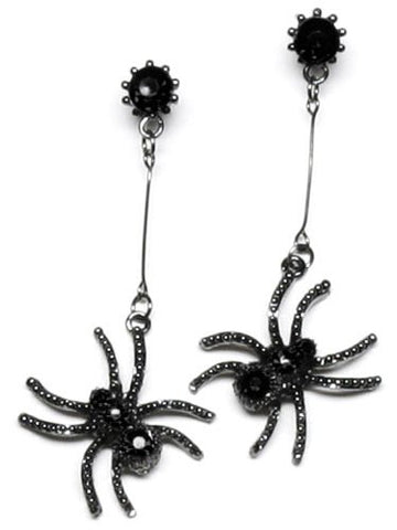 Black Spider Earrings