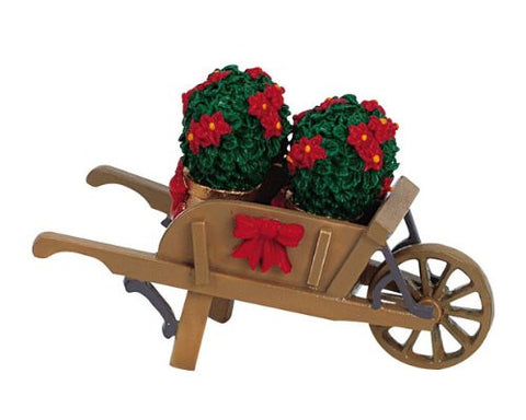 Wheelbarrow With Poinsettias