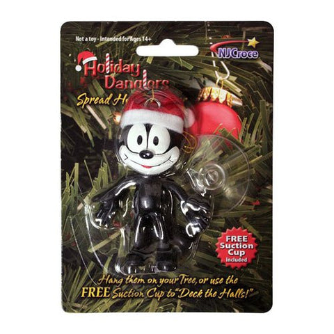 Felix the Cat in a Santa Hat Holiday Ornament