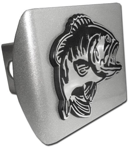 Bass Fish Brushed Chrome Hitch Cover