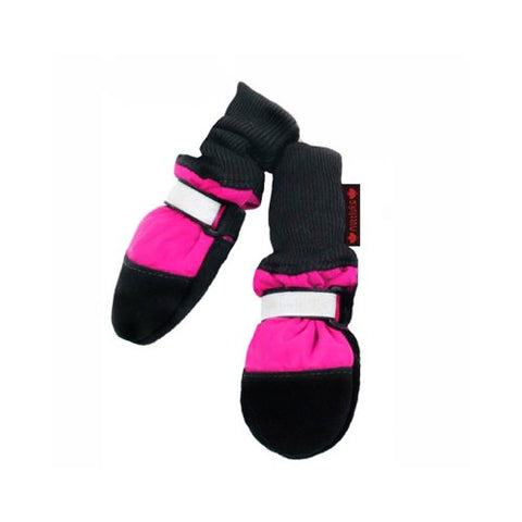 Muttluks Fleece Lined Dog Boots Set of 4 - Pink, X Small 2.25" to 2.75"