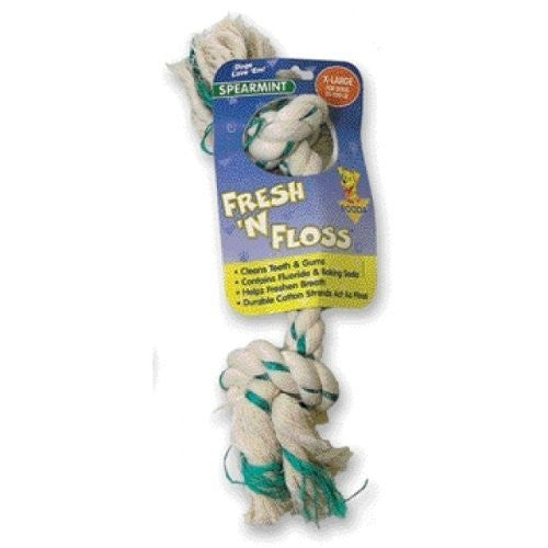 FRESH-N-FLOSS 2-KNOT BONE, spearmint extra large