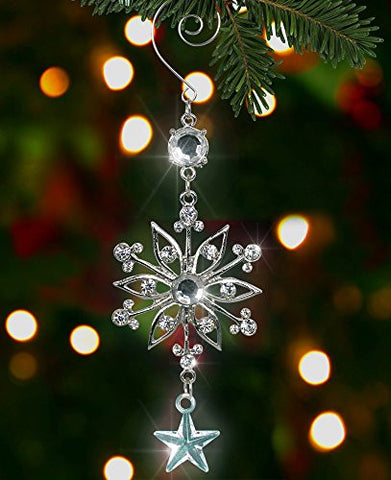 Jeweled Snowflake Ornament, 5.75"H x 2"W