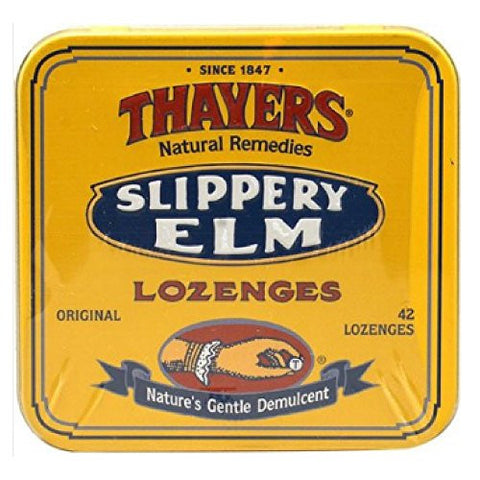 Thayers Slippery Elm Lozenges, Tangerine, 42 Count