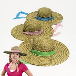 Sun Hats with Solid Band 6-pc set