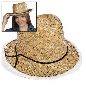 12 Adult‘s Straw Fedoras