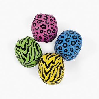 Vinyl Neon Animal Print Kick Balls 12 pcs