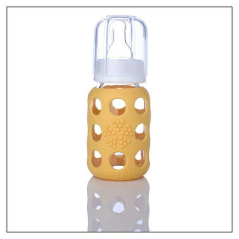 Lifefactory 4 Ounce Baby Bottle (SET OF TWO), color = Yellow