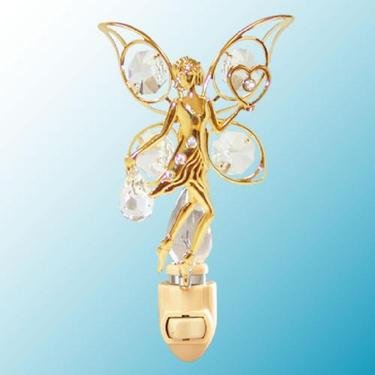 Gold Plated Fairy With Heart Night Light