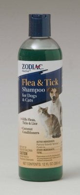 Zodiac Flea & Tick Shampoo for Dogs & Cats 12oz Bottle