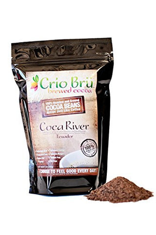 Crio Bru - Coca River (80 Ounce) All Natural Roasted and Ground Cacao Beans; Brewed Cocoa That Brews Like Coffee.