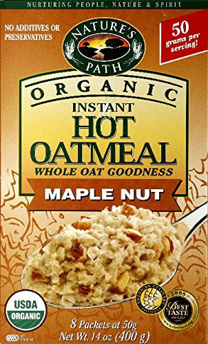 Nature's Path Hot Cereal Oatmeal Maple Nut, 8ct At least 95% Organic (14 oz)