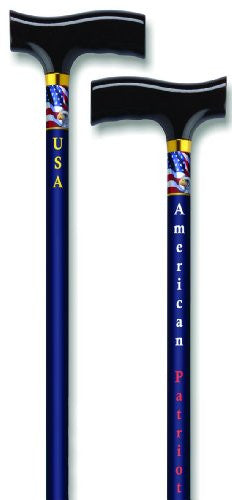 Straight Adjustable Aluminum Cane With Fritz Handle American Patriot, Dark Blue
