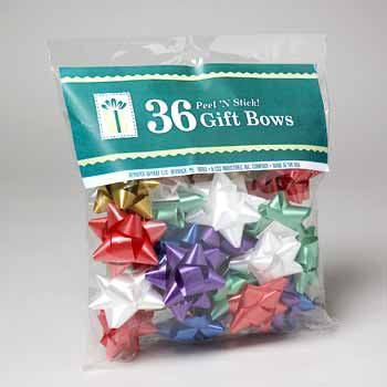 Bows Christmas 36 Peel N Stick Asst Colors In Printed Polybag Made In Usa