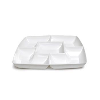 Simply Squared, 12" Square Chip & Dip Tray - White