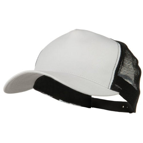 e4Hats, New Big Size Trucker Mesh Cap - White Black (fitting from XL to 3XL)