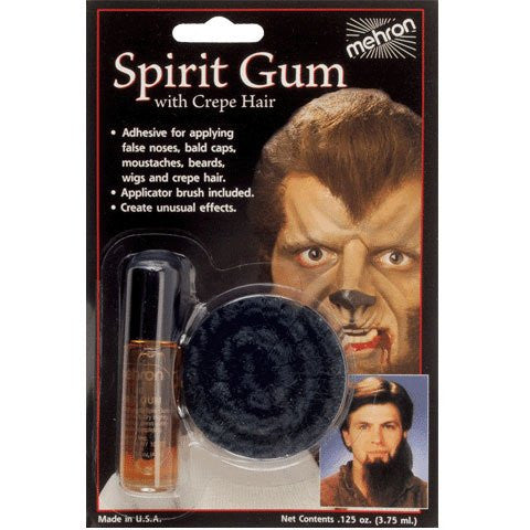 Spirit Gum with Crepe Hair - Black